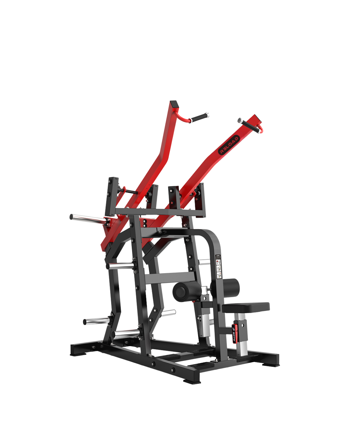 Plate-loaded wide grip lat pulldown machine for commercial gyms