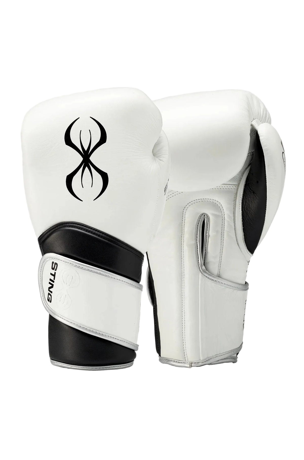 sting viper boxing gloves white black velcro training