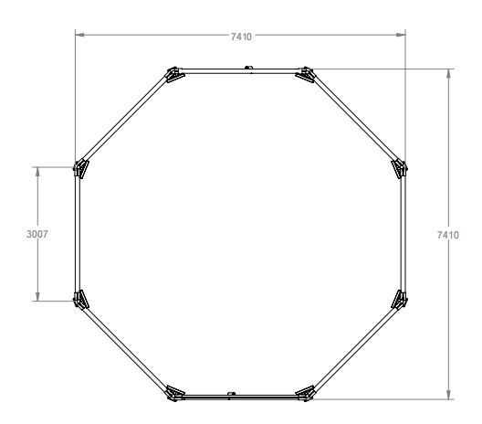 Onyx 7.3m MMA cage specification diagram
