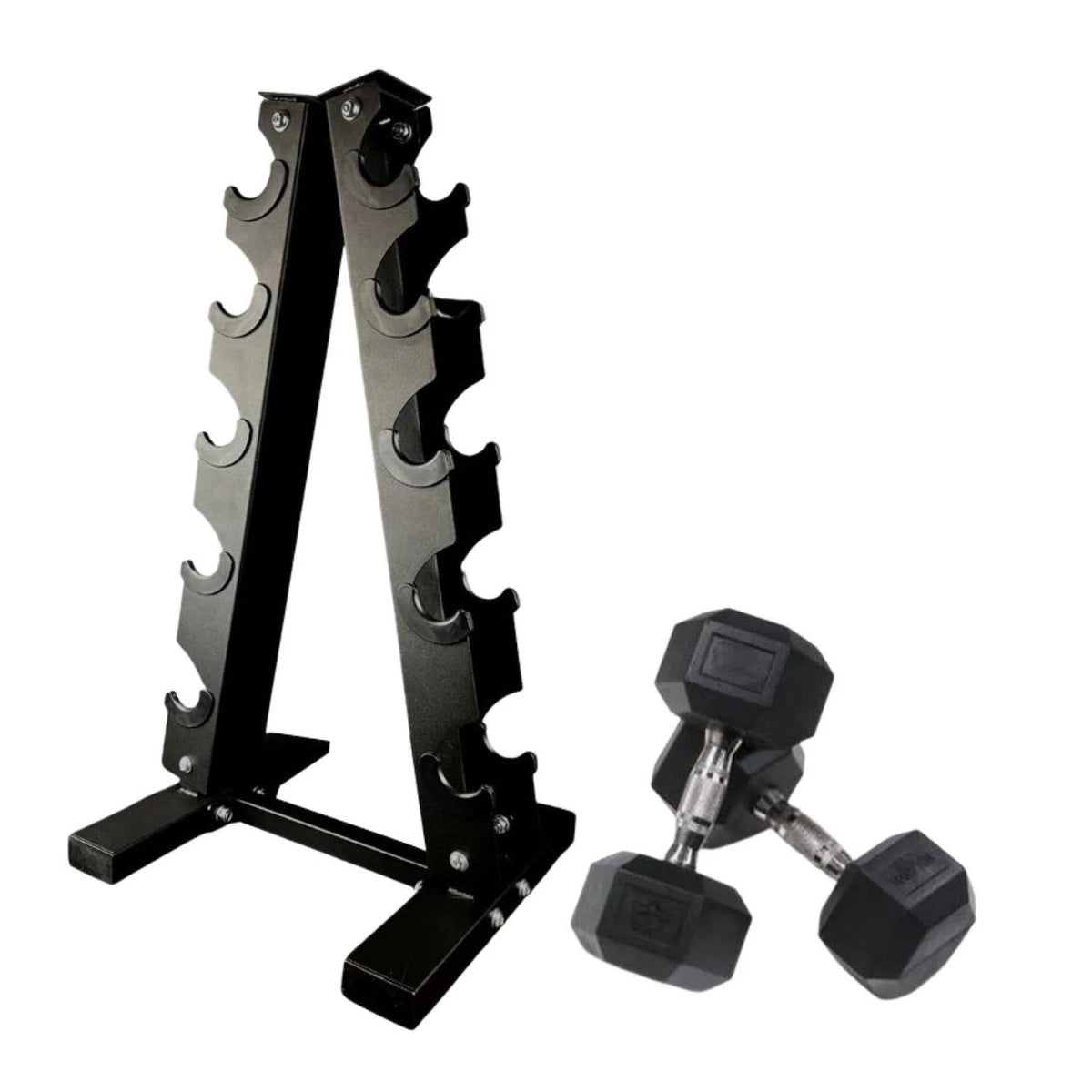 Hex Dumbbell Set & Rack | 5 Pairs (10kg - 20kg)