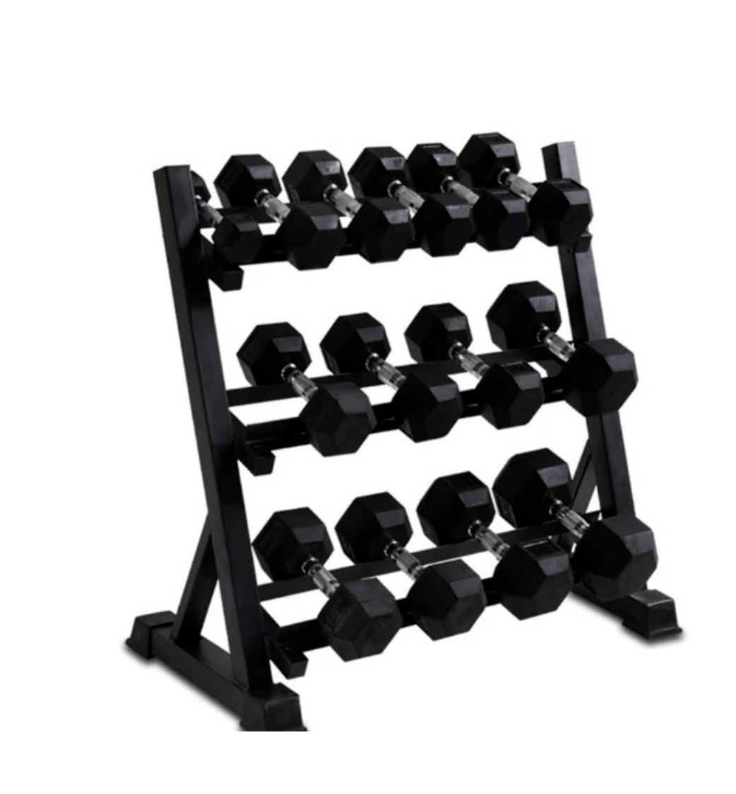 Ultimate Hex Dumbbell Package Set & Rack | 8 Pairs