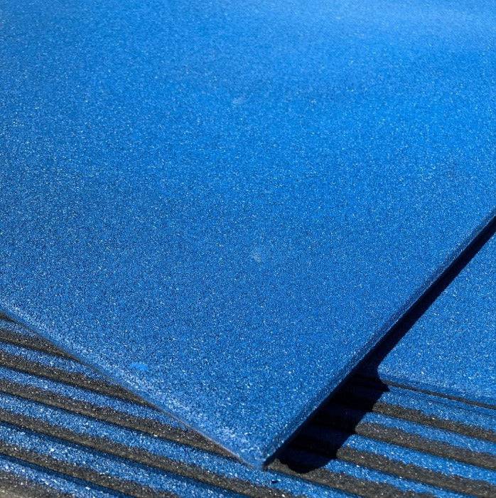 Premium Solid Blue Rubber Gym Flooring Tile 15mm - 1m x 1m