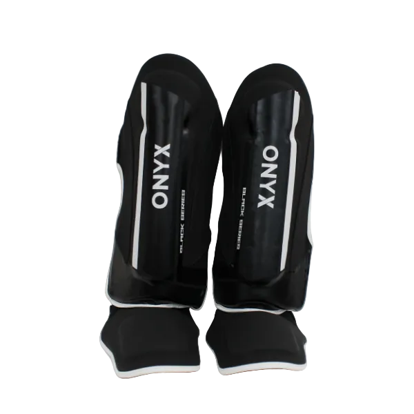 onyx black series shin guards muay thai kickboxing s m l
