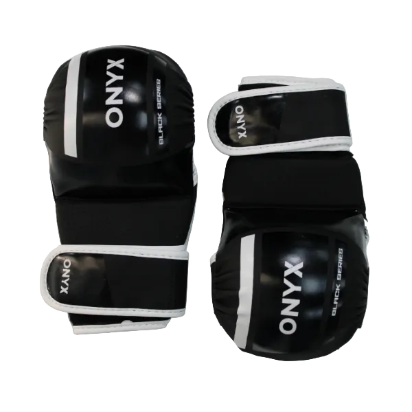 onyx black series mma sparring gloves 8oz open palm small medium large