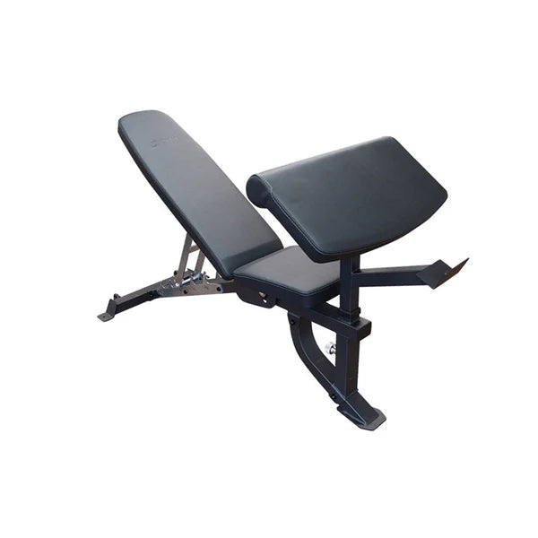 Preacher attachment setup on FID6 bench