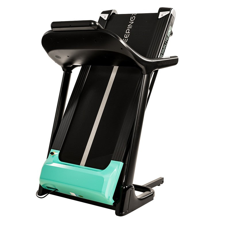Folding view of the Starlite SL7 Treadmill showcasing its sleek design.
