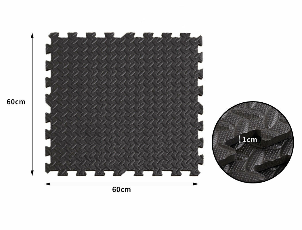 Eva Foam | Gym Flooring Puzzle Mats - Black - Fitness Hero Brand new