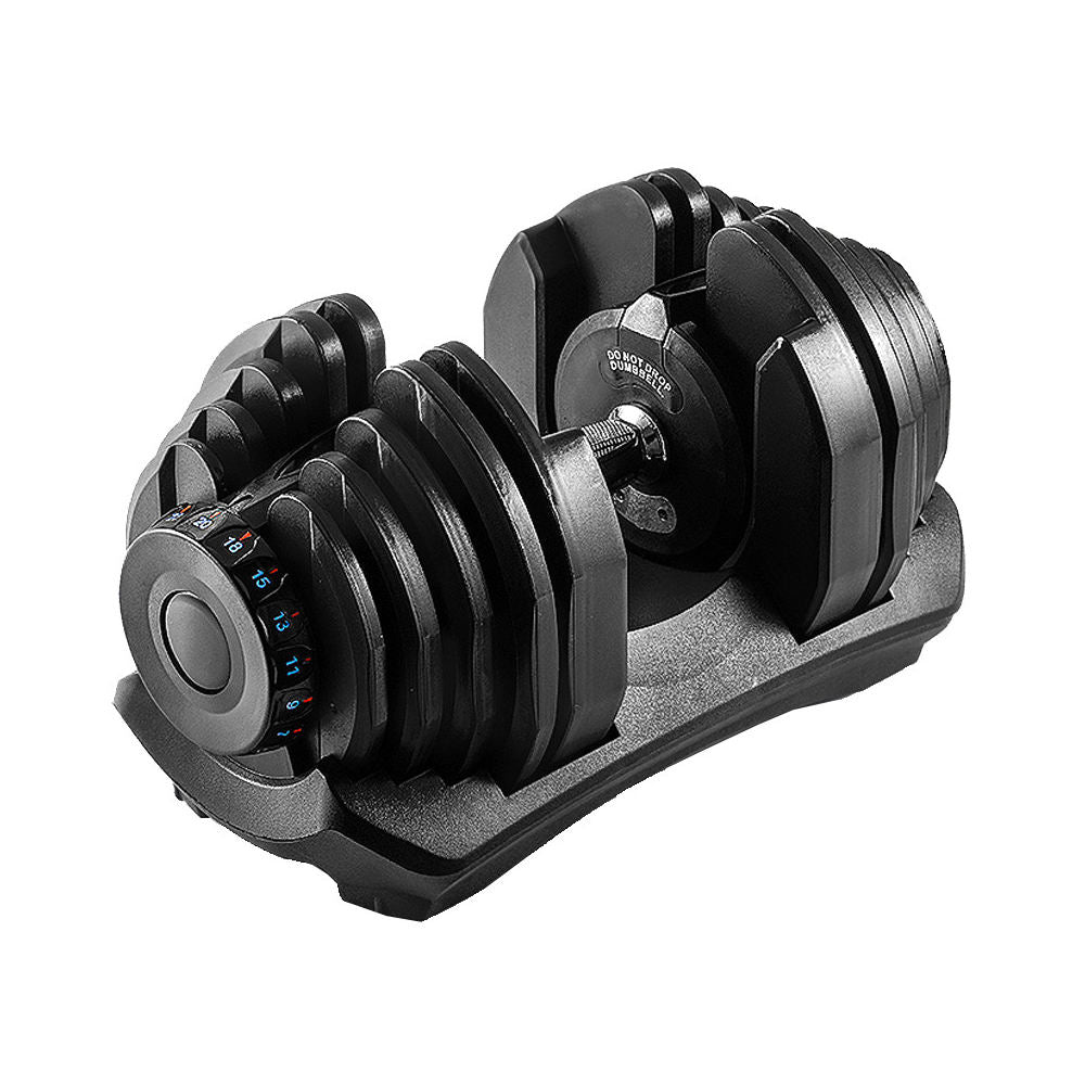 1 adjustable dumbbell with 15 Gears for weight changing in a caddy