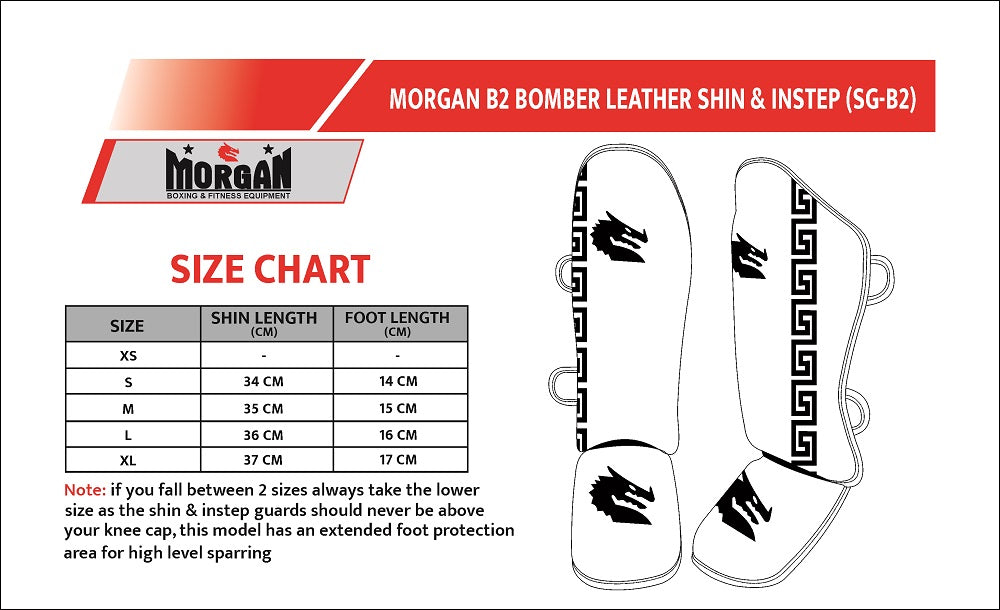 Morgan B2 Bomber Leather Sparring Shin & Instep - Fitness Hero Brand new