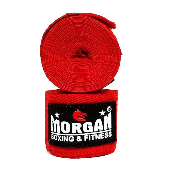Fitness Hero offers the Morgan cotton hand wraps. These cotton hand wraps offer enhanced thickness. They measures 4 metres in length so you can completely wrap your wrists, hands, and knuckles for maximum support and protection without being bulky underneath the gloves. available in four colours. This is the red o