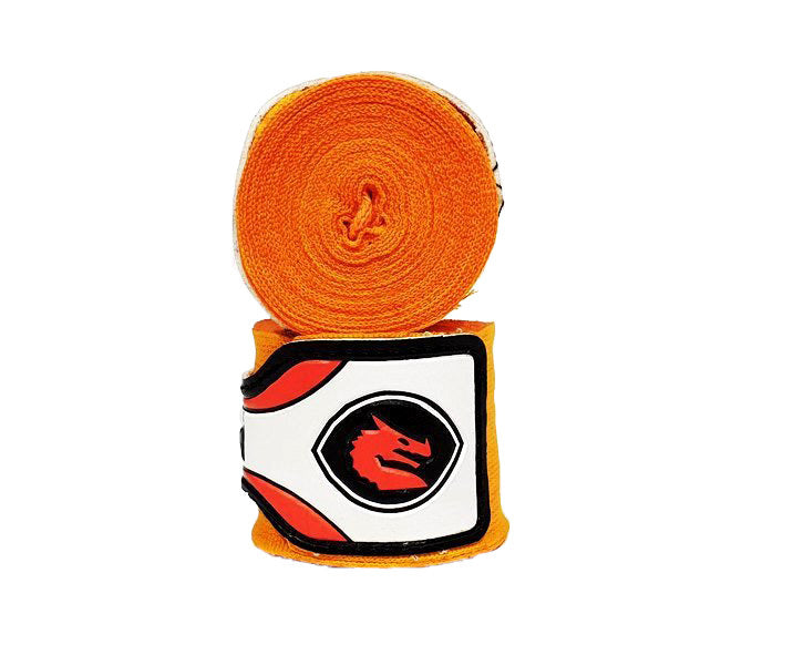Fitness Hero offers the Morgan Mexican Style Elastic hand wrap. These 4m long wraps are made with thicker material to serve as hand armour under boxing gloves, perfect for contact sports and training. A pair of these is definitely a must-have on your boxing kit. Available in 6 colours. This is the orange colour