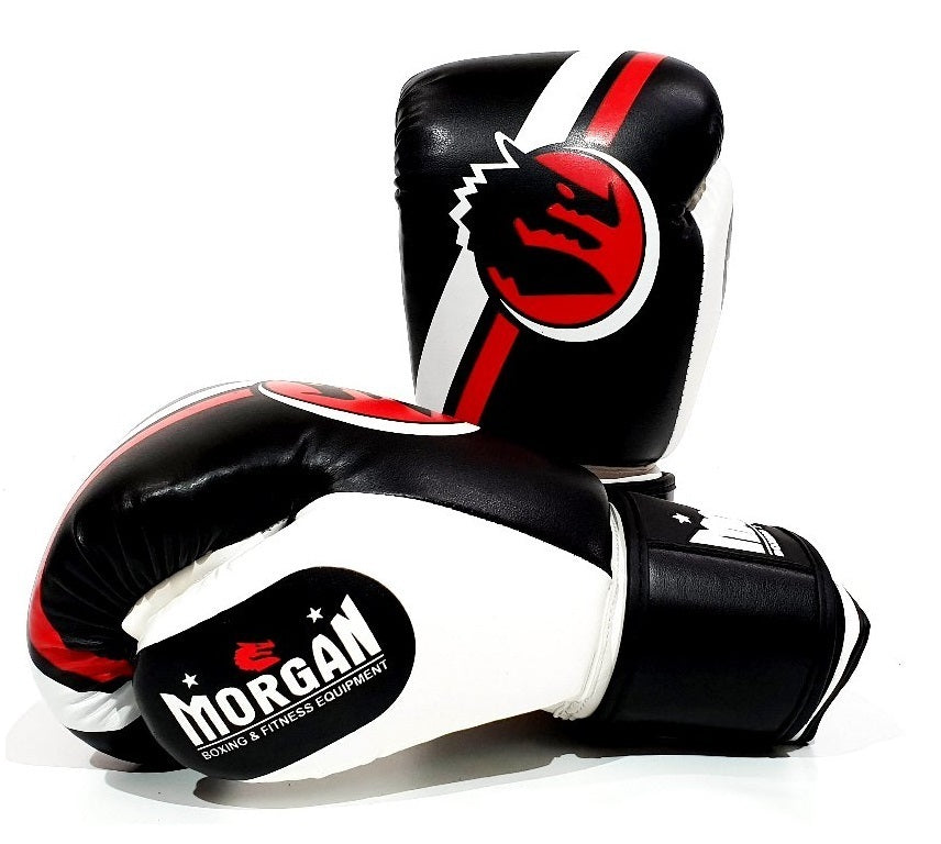 BLACK MORGAN V2 CLASSIC BOXING GLOVES, AVAILABLE IN 3 COLOURS AND 5 SIZES