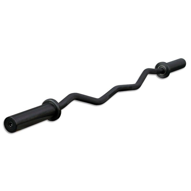 Olympic EZ Curl Bar | Black 500lb Max Load - Fitness Hero Brand new