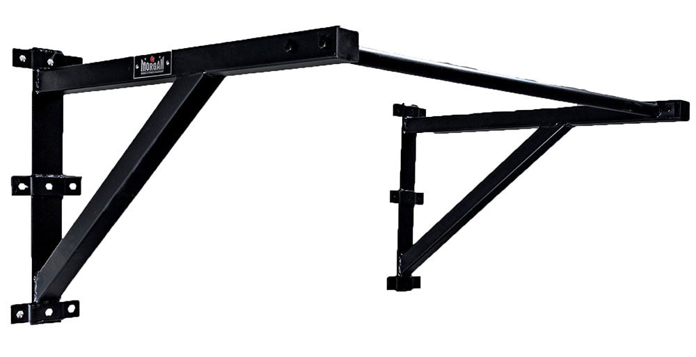 Morgan Cross Functional Pull Up Bar, wall-mounted chin up rack in matte black