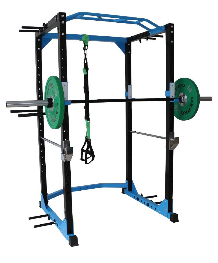 Commercial grade power rack, in blue colour. High grade quality