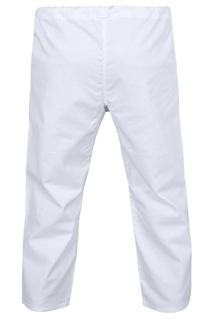 Dragon white judo gi worn, back view