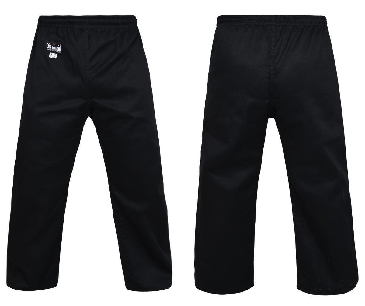 Dragon 8oz black martial arts gi pants