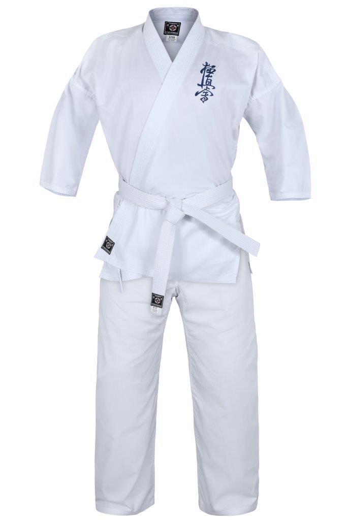 Yamasaki Kyokushinkai karate gi worn, front view