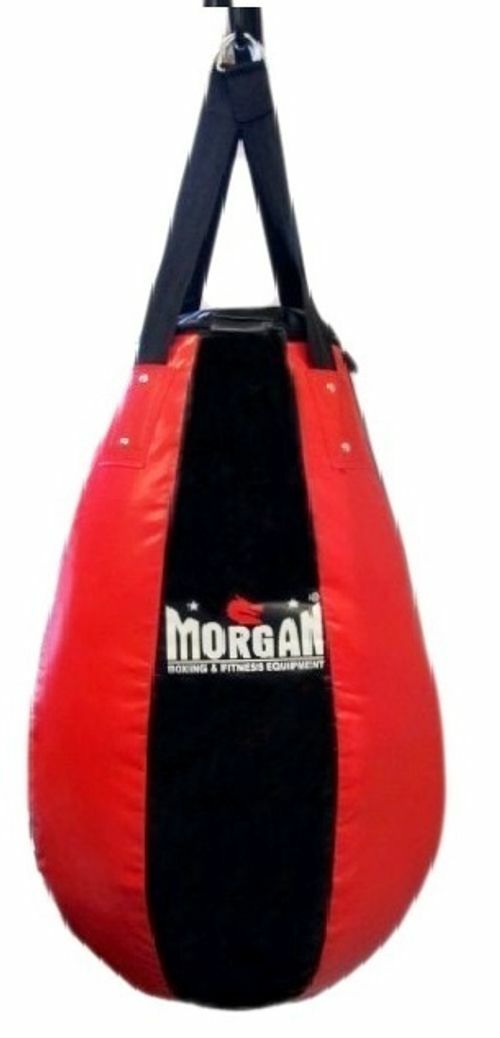 Tear drop punch bag from Morgan sports, used for mms or boxing. Available in empty or in filled