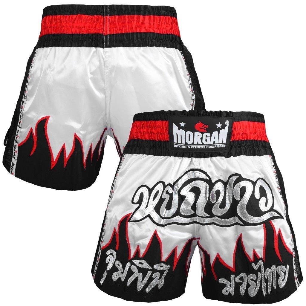 The Fitness Hero muay thai shorts by Morgan Sports will make you feel like the true Muay Thai fighter that you are, featuring a traditional muay thai cut design, with MTS-3 grade satin and fierce in-ring style to give you the edge over your competitors.