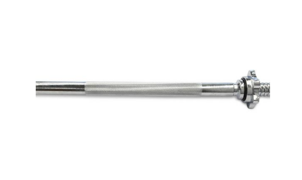 Standard barbell 28mm shaft soft knurl grip detail