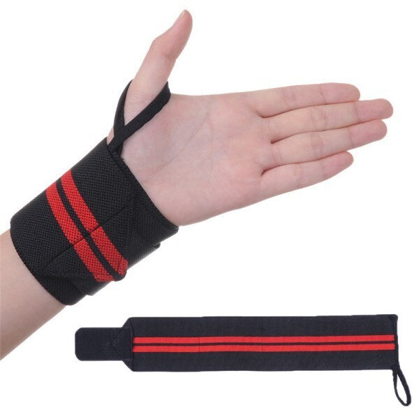Morgan Elastic Wrist Guards in black and red, pair