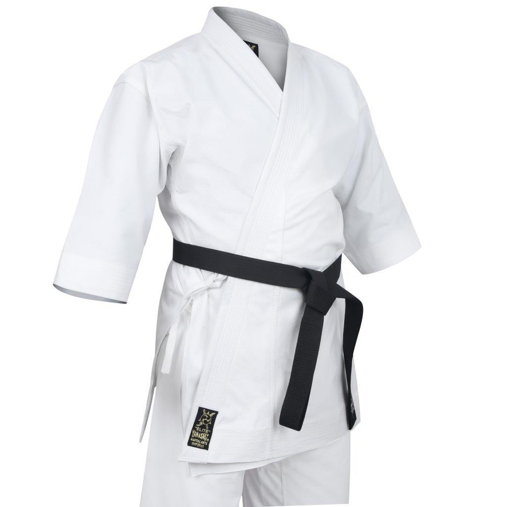 Yamasaki Elite kata gi worn, side view