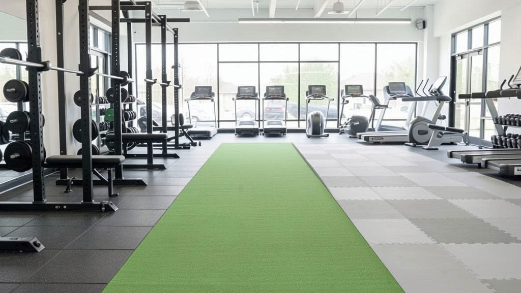 Commercial Flooring with Sled Push Track