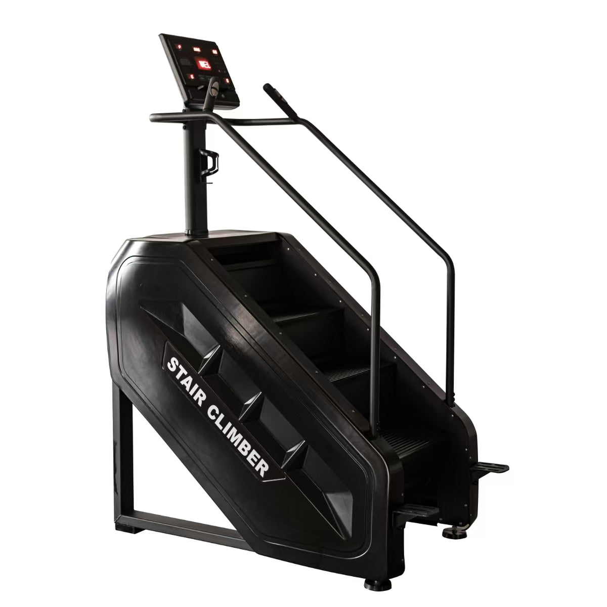 Reload Stair Climber – Steel Steps with LED display console side view