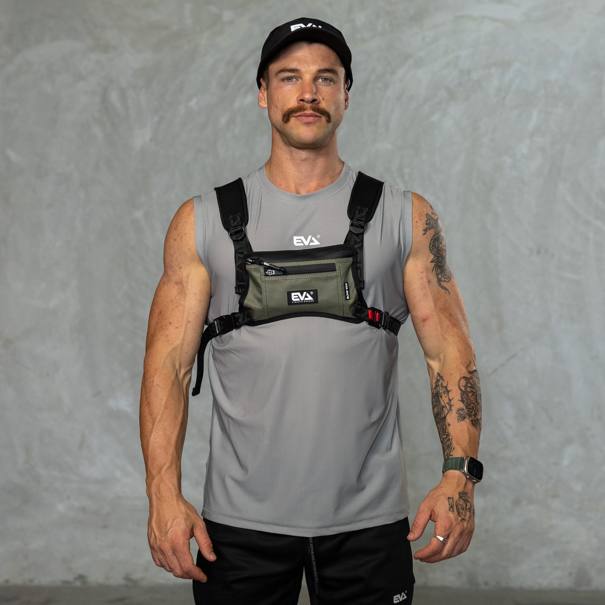 EVA8393 Running Tech Vest [Military Green] - Fitness Hero 