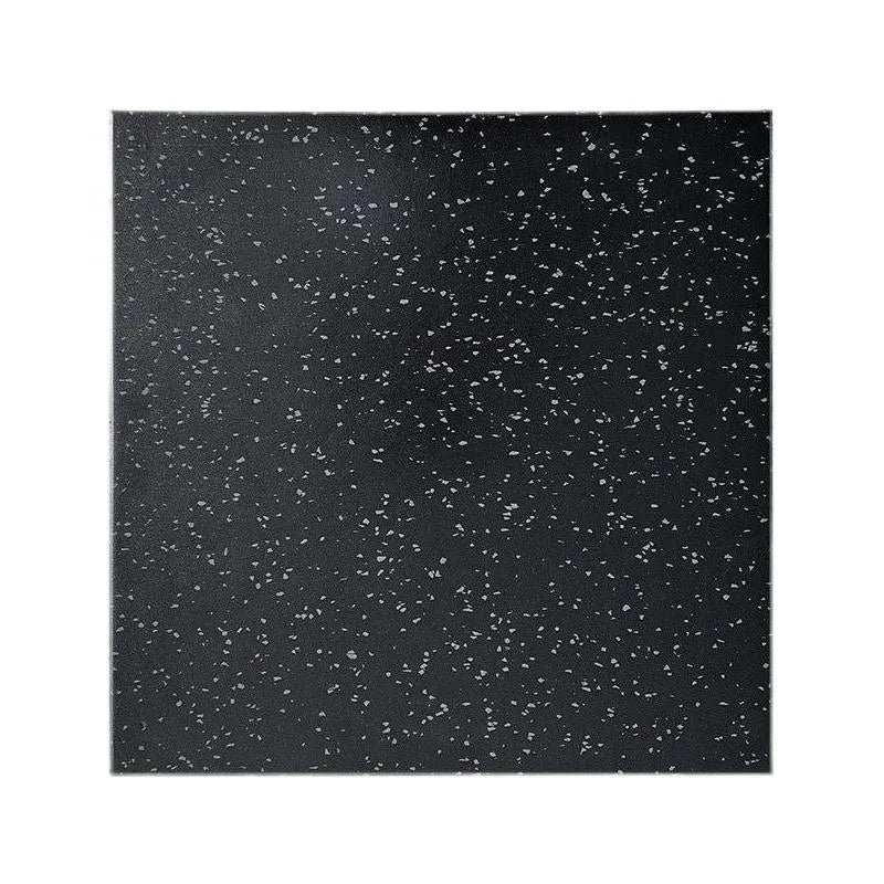 Black tile with grey speckles on a white background
