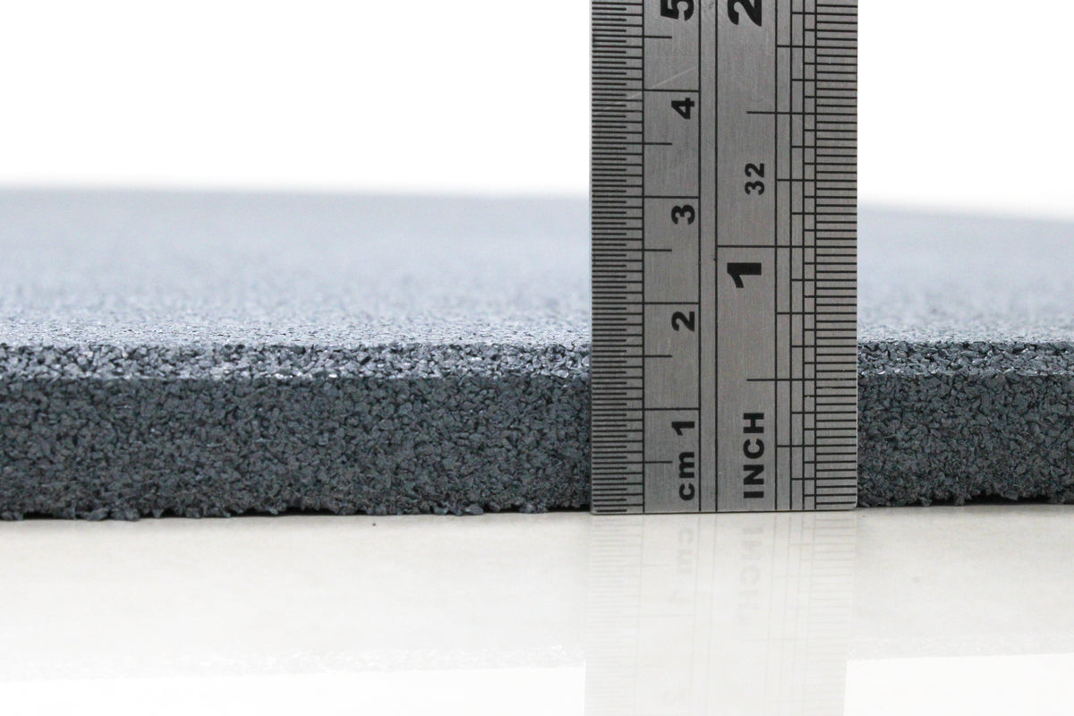 Grey Rubber Gym Flooring - Commercial Grade-Light grey - thickness measurement of 1.5cm