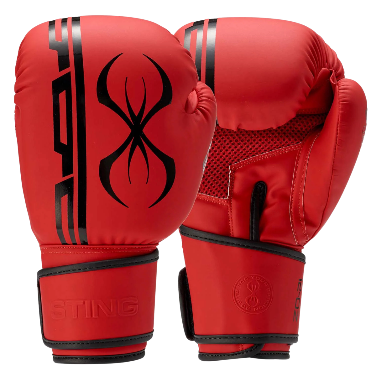 Sting Armaplus Boxing Gloves in Red - pair of lightweight T3 training gloves with hook-and-loop wrist strap