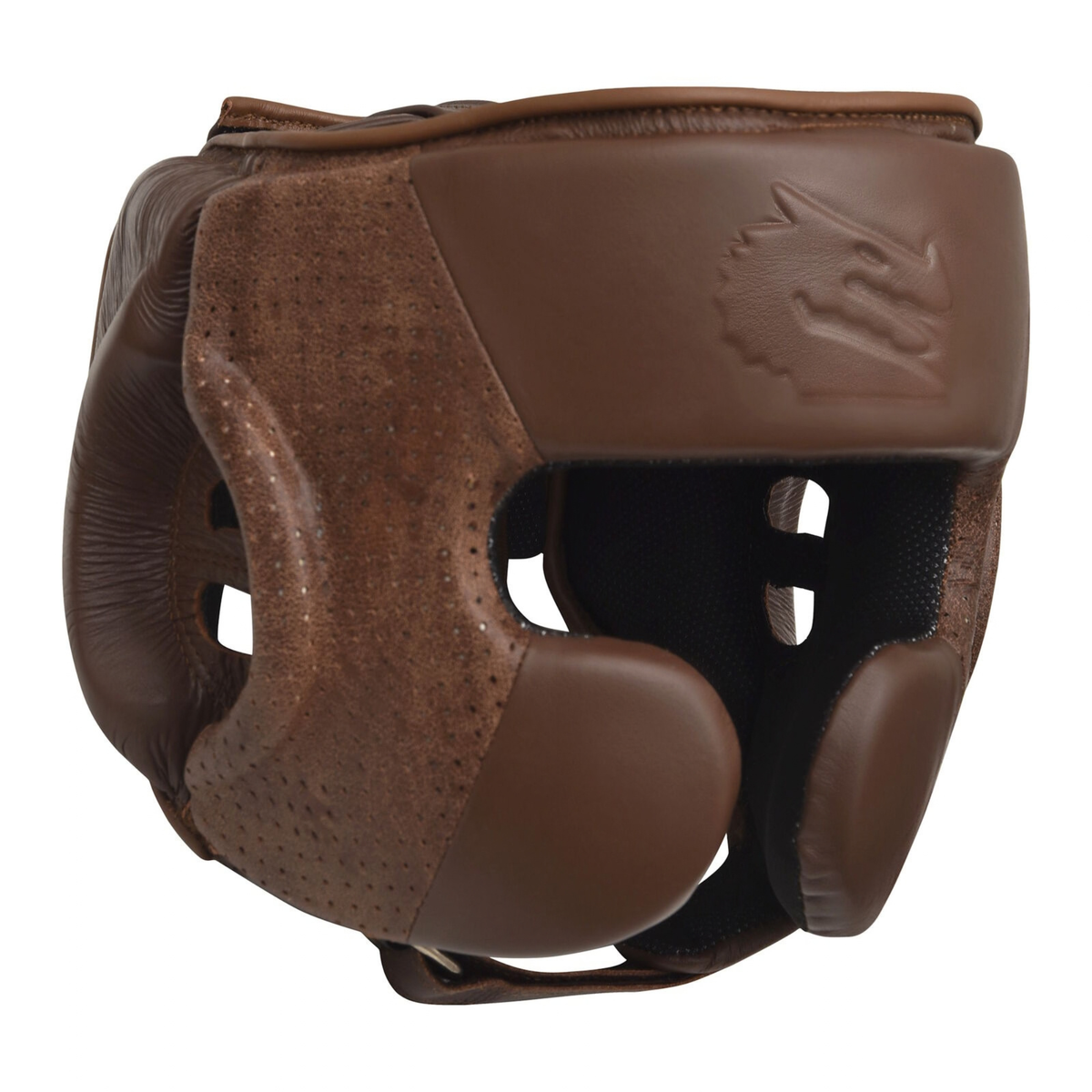 Morgan 1918 Heritage leather combat head guard - vintage brown, front view