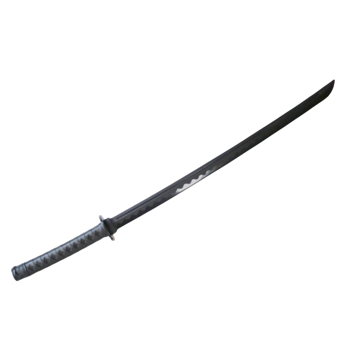 Black 100cm polypropylene training katana for martial arts forms, controlled drills and sword training.