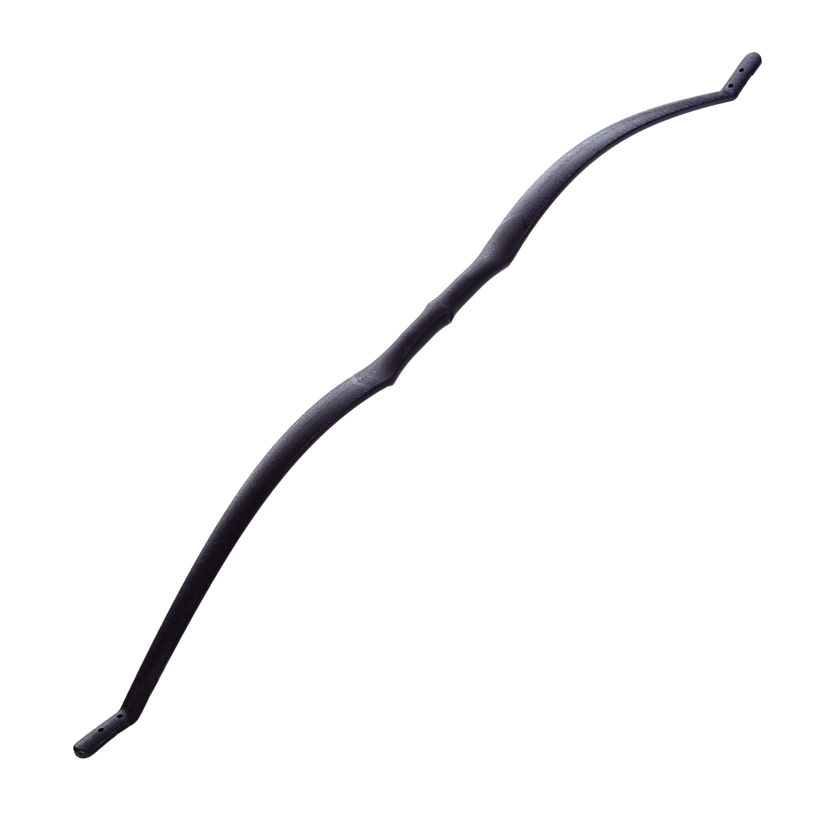 Black polypropylene bow and arrow training kit for martial arts demonstrations and controlled traditional weapons practice.