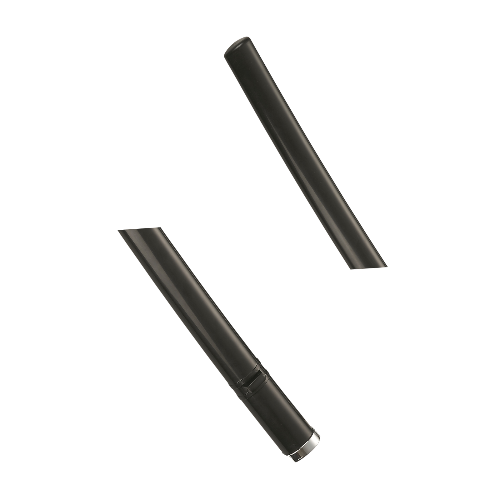 Black ABS plated sword scabbard for compatible training sword storage and martial arts display.