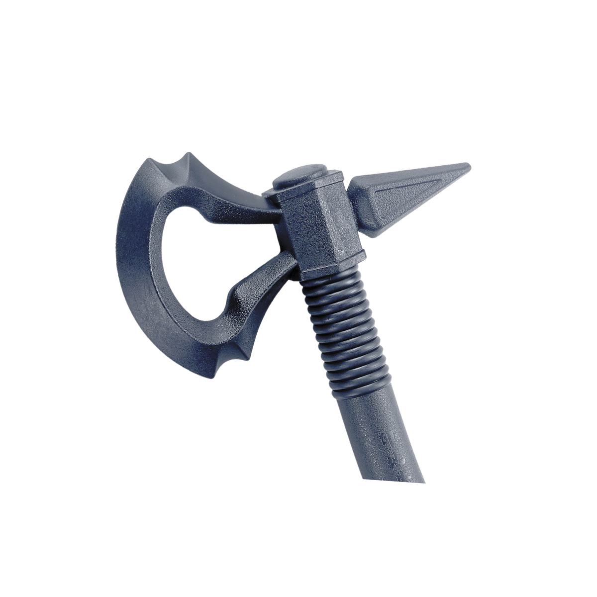 Black polypropylene tomahawk training weapon with textured handle for martial arts forms and controlled practice.