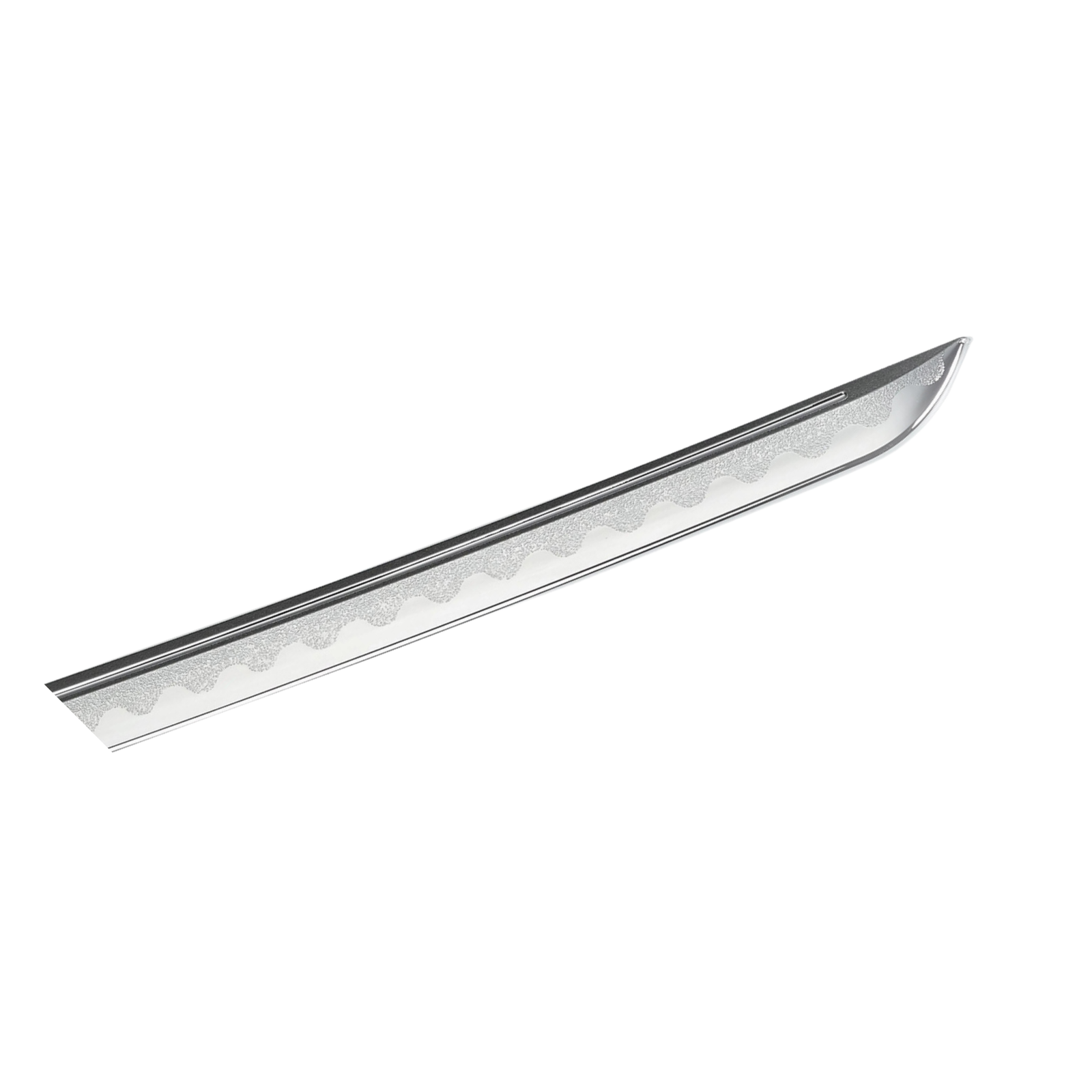 ABS wakizashi training sword with plated blade and black handle for martial arts forms and controlled sword drills.