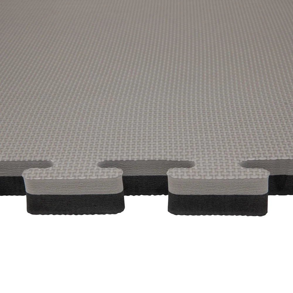 ONYX 2cm T-Pattern Puzzle Mats - grey and black interlocking jigsaw tiles with checker weave surface