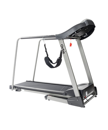 SteadyStrider Treadmill with extended safety rails and backlit LCD display