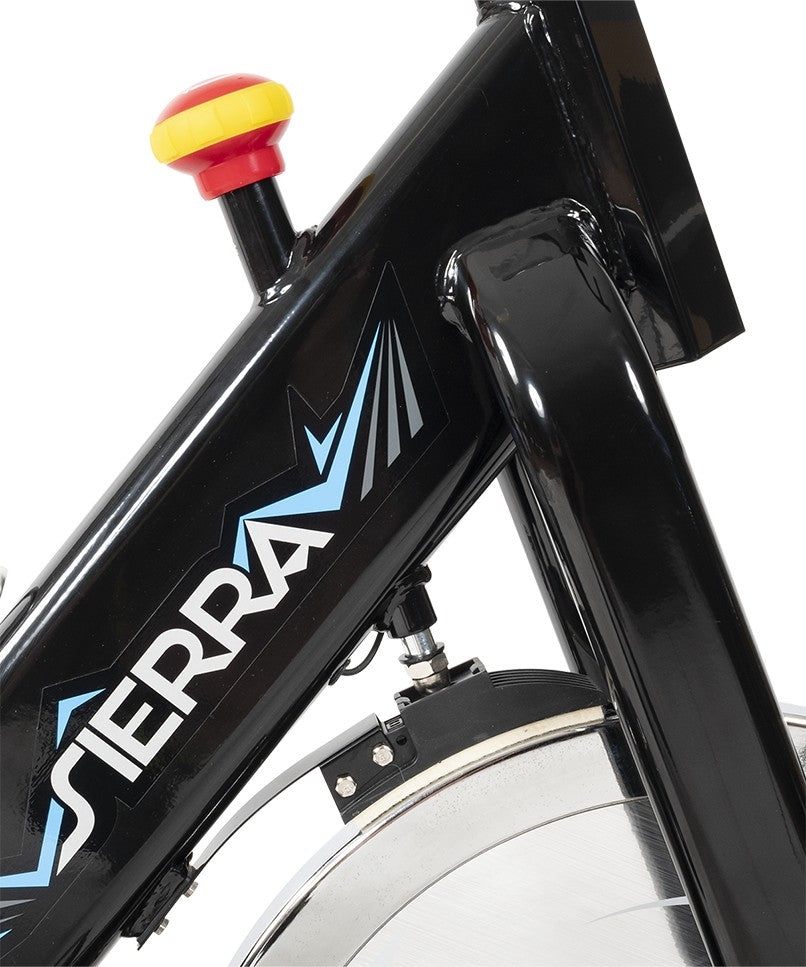 Sierra Spin Bike with 13kg flywheel and adjustable seat and handlebars.