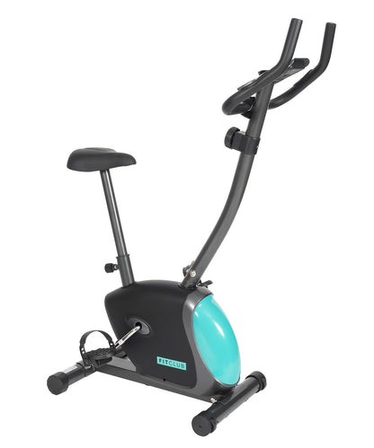 FitClub Exercise Bike with adjustable seat and handlebars.