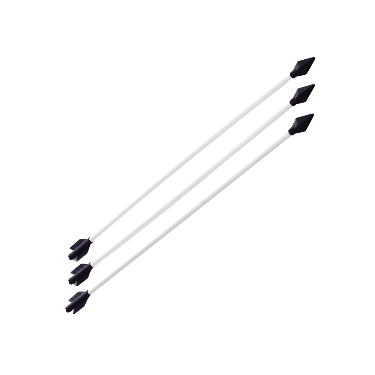 Black polypropylene bow and arrow training kit for martial arts demonstrations and controlled traditional weapons practice.