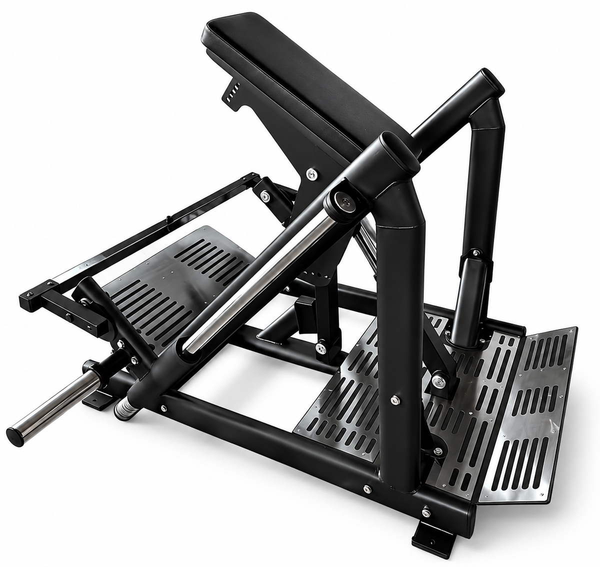 Reload Dual Chest Pull / Row Machine HC-DR1 - close up of multi-angle adjustable handles and Olympic weight horns