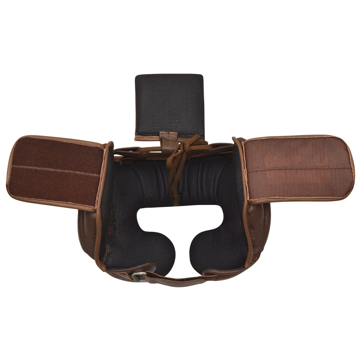 Morgan 1918 Heritage head guard rear - hook-and-loop closure and quilted leather