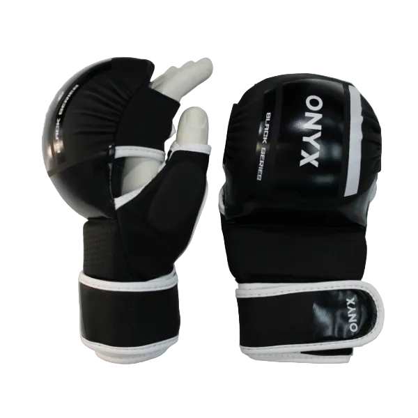onyx mma gloves double loop wrist strap black series