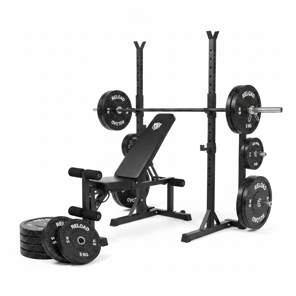 Commercial Squat Rack &amp; Bumper Plate Home Gym Package [Package 16]