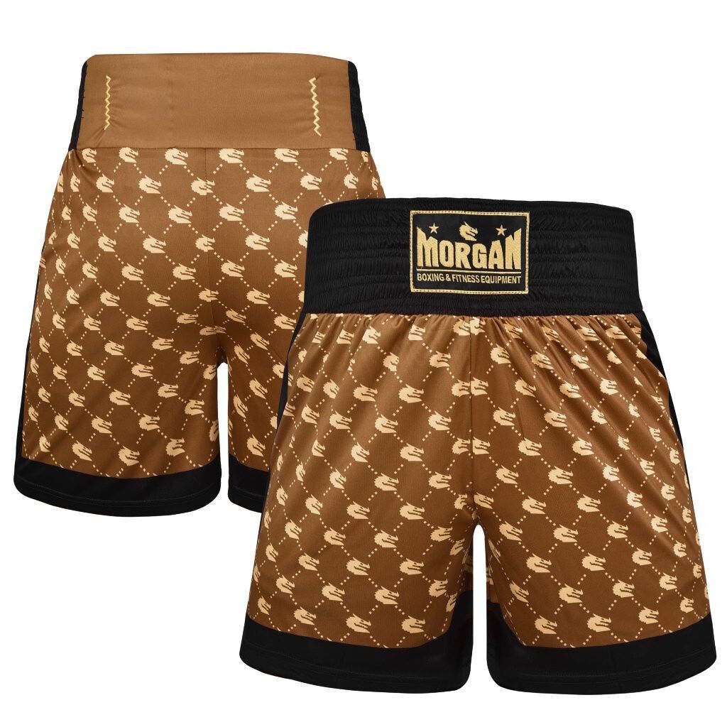 Morgan 1918 Heritage Boxing Shorts front and back view
