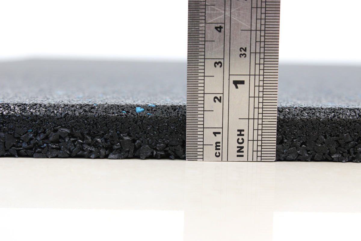 Blue Fleck Rubber Gym Flooring  - Commercial Grade Rubber Tile | 15mm